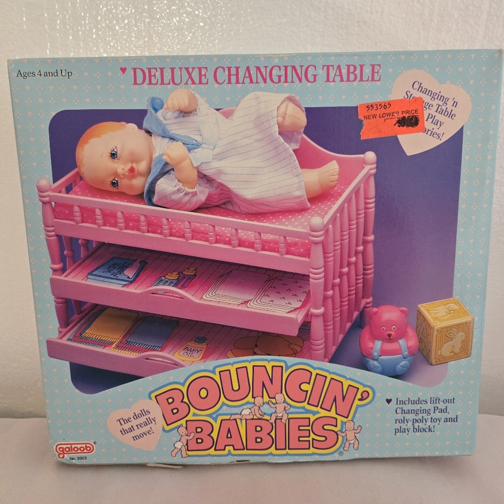 New Vintage Bouncin Babies Deluxe Changing Table By Galoob